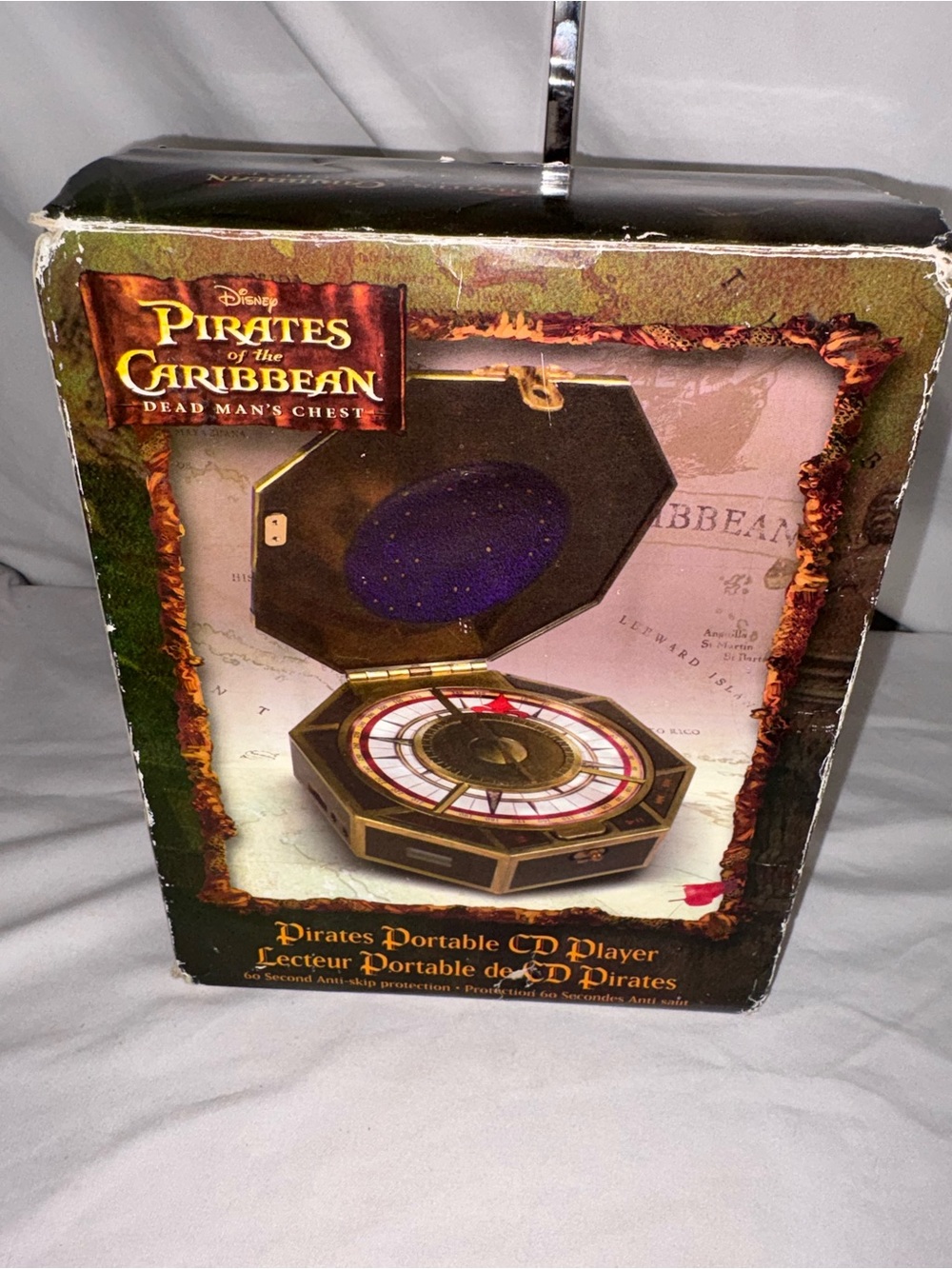 Vintage Disney Pirates of the Caribbean Black & Gold Portable CD Player